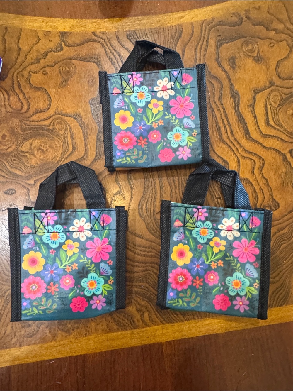 NATURAL LIFE (3) Floral Mini Tote Bags